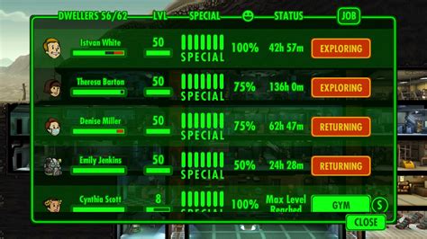 fallout shelter max stats|what do levels fallout shelter.